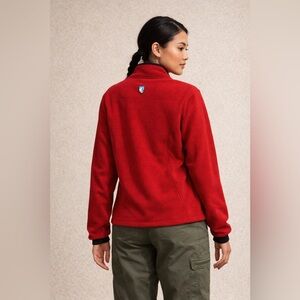 KUHL Red Fleece Zip Jacket Size M Cozy Outdoor Hiking Casual Gorp Granola Core